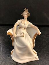 Art Deco Rosenthal Porzellanfigur Figur Gründerzeit Frau weißes Kleid Sessel 