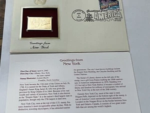 Postal Commemorative Society 22kt Gold Replica Stamp Albany, NY 2002 1st Day - Picture 1 of 1
