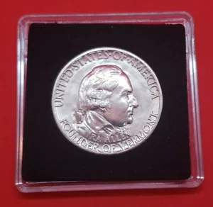 1927 VERMONT SILVER HALF DOLLAR U.S. COMMEMORATIVE COIN GEM BU RARE 50 CENT - Picture 1 of 6