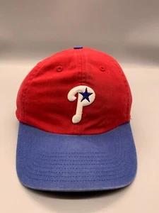 VINTAGE Philadelphia Phillies Hat Cap Fitted Large Red Blue Twins Enterprise MLB - Picture 1 of 12