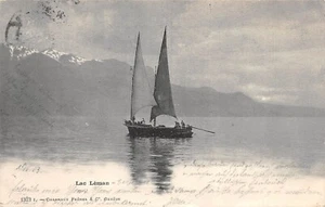 Lac Leman Genfersee Boot Postkarte AK 1903 - Picture 1 of 2