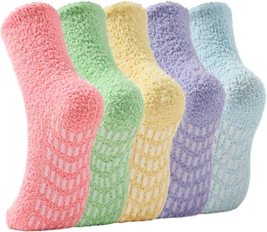 Non Slip Fuzzy Socks for Women with Grips Hospital Slipper Socks with Grips Cozy - Picture 1 of 12
