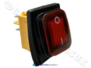 30 amp WATERPROOF RED ROCKER SWITCH ILLUMINATED 30a HEAVY DUTY IP67 22X30MM - Picture 1 of 24