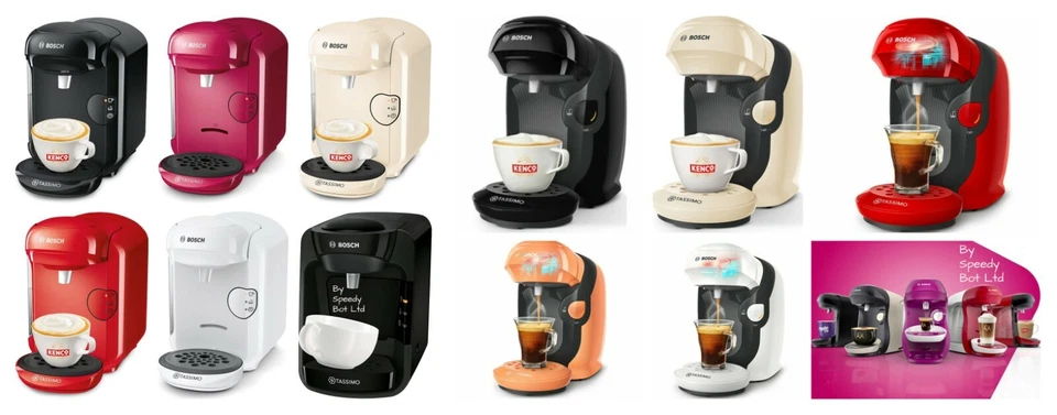 Bosch TASSIMO Kaffeevollautomat Schwarz Rot Creme Lila Weiß Rot (OR) Verschiedene Pods - Bild 1 von 4