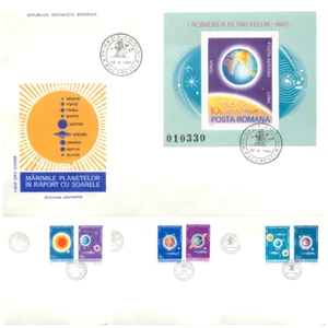 BB002 Romania set of 4 FDC`s 1981 Planets Constellations - Picture 1 of 9