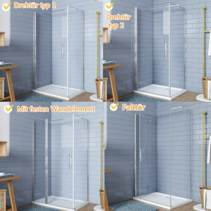Duschkebine Duschtür Nischentür Pendeltür/Falttür Chrome Dusche Duschabtrennung - Bild 1 von 11