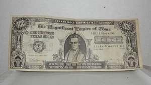 LARGE 1952 - ONE HUNDRED TEXAS BUCKS- BLACK GOLD CERTIFICATE - Imagen 1 de 13