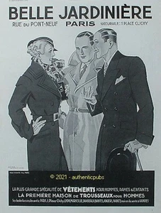 REKLAME SCHÖNER GÄRTNER KLEIDUNG MANN FRAU SIGNIERT RENE VINCENT VON 1935 AD - Bild 1 von 1