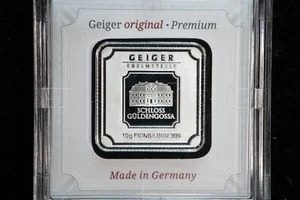 Rare 10 gram .999 Silver Geiger Germany Bar in Original Packaging! - Picture 1 of 2