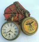 Antique Brass Pocket Watch Berlin 1936 Watch Gift for men, Olympic Gift