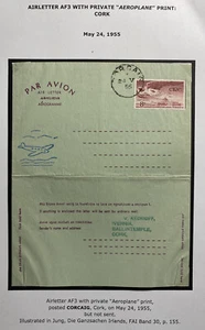 1955 Cork Ireland Aerogramme Air Letter Cover Aeroplane Print - Picture 1 of 3