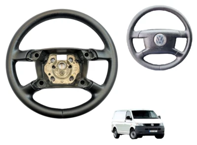 NUOVA PELLE VOLKSWAGEN TRANSPORTER VW T5 CARAVELLE 2003 + VOLANTE NUOVO NUOVO Foto 1 de 4