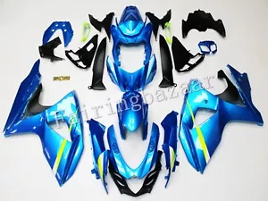 Fit for 2009-2016 GSXR1000 Blue Lime Yellow ABS Injection Fairing Kit - Foto 1 di 8