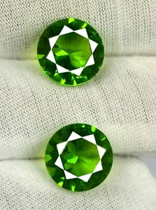 10 Kt/11 mm Pakistan Peridot Rund Edelstein Paar Natürlich Zertifiziert SD63 - Bild 1 von 8