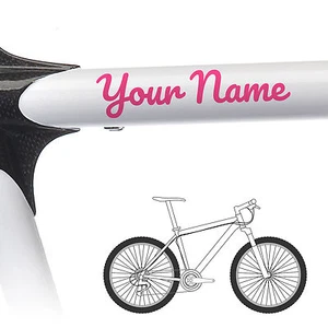 2 pegatinas personalizadas con nombre de bicicleta para cuadro de bicicleta - estilo rizado - Imagen 1 de 18
