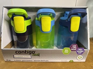 3 Pack Contigo Kids Autoseal Water Bottles New In Box BPA Free Leak Spill Proof - Picture 1 of 5