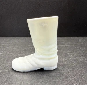 Vintage Degenhart Texas Boot Milk White Glass Toothpick Holder - Picture 1 of 9