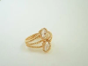 Charter Club Gold Tone 3 Stone Cubic Zirconia Wrap Ring - New - Picture 1 of 2