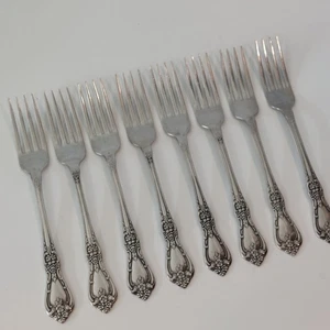 8 Forchette da Pranzo Oneida Kennett Square Distinction Deluxe HH 7,25" Inox - Foto 1 di 7