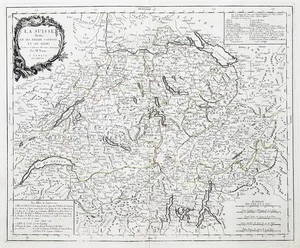 Schweiz Suisse Switzerland carte gravure map Karte Santini Kupferstich 1778 - Bild 1 von 1
