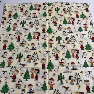 Peanuts Fabric Christmas Concord 2001 Snoopy Charlie Brown 1 Yd - Imagen 1 de 4