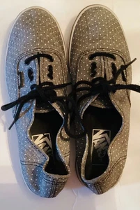 Zapatillas deportivas Vans para mujer grises blancas de lona a lunares con cordones talla 7,5 - Imagen 1 de 5