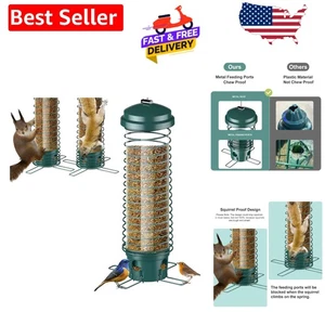 Kaufestes Vogelfutterhaus für draußen mit klarem Saatrohr - perfekt für Finken & Eichelhäher - Bild 1 von 10