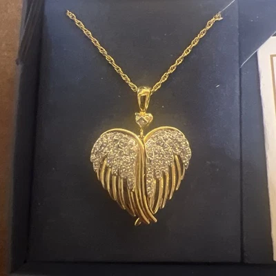 Medallón The Bradford Exchange Guardian Angel Swarovski chapado en oro 24K Foto 1 de 3