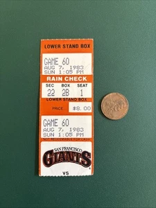 NOLAN RYAN 216th WIn 3607th-3614th SO 1983 ASTROS GIANTS TICKET STUB CRUZ HR - Picture 1 of 4
