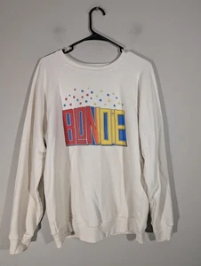 Free People Retro Brand Damen Beige Blondie Grafik Sweatshirt Gr. M Oversized - Bild 1 von 9