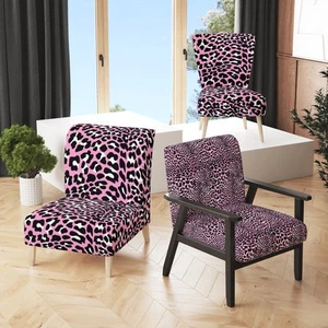 Designart "Pink and Black Leopard " Upholstered Cabin & - Picture 1 of 15
