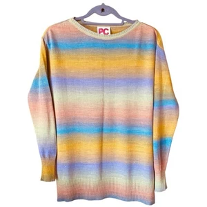 Pame Carrioni Jumper Womens Size S Multicolour Rainbow Stripe Knit Long Sleeve - Picture 1 of 18