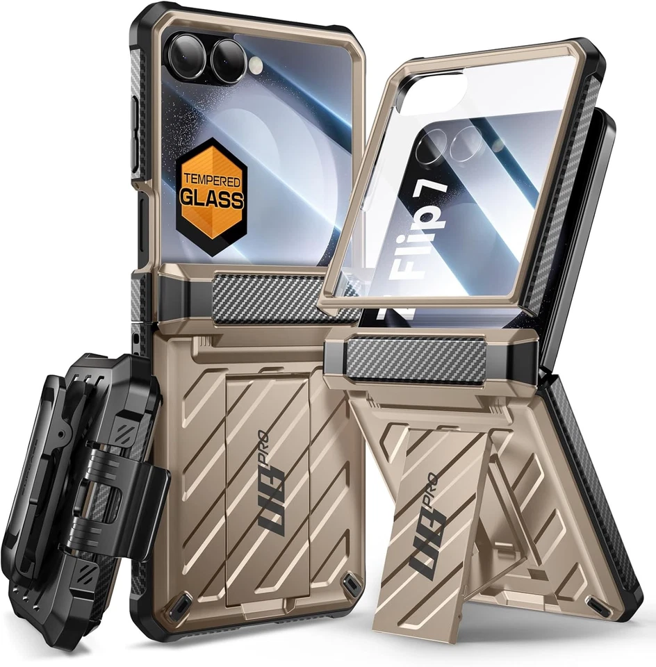 Funda de protección militar para Samsung Galaxy Z Flip7 SUPCASE cubierta de pantalla de cuerpo completo Foto 1 de 4