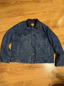 Vintage Cabela’s Flanell kariert gefütterte Jeansjacke mit Wildlederkragen Herren L Reg - Bild 1 von 6