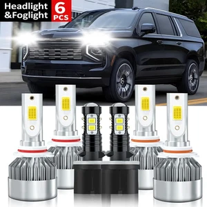 For Chevy Suburban 2500 2000-2006 LED Headlight Bulbs 9005 9006 + Fog Lights - Picture 1 of 11