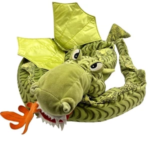 Vintage Ikea Minnen Drake geflügelter Feuerdrache ca. 72 Zoll 6 Fuß grün Plüsch - Bild 1 von 7