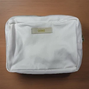 OGEE Weiß Canvas Kosmetik Make-up Tasche Reisetasche Reißverschluss - Bild 1 von 5