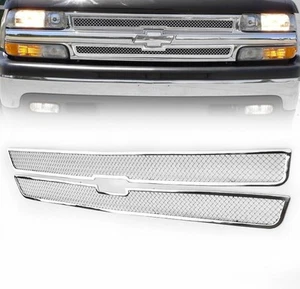 CHEVY 1999-02 SILVERADO/2000 SUBURBAN TAHOE FRONT UPPER MESH GRILLE GRILL INSERT - Picture 1 of 4