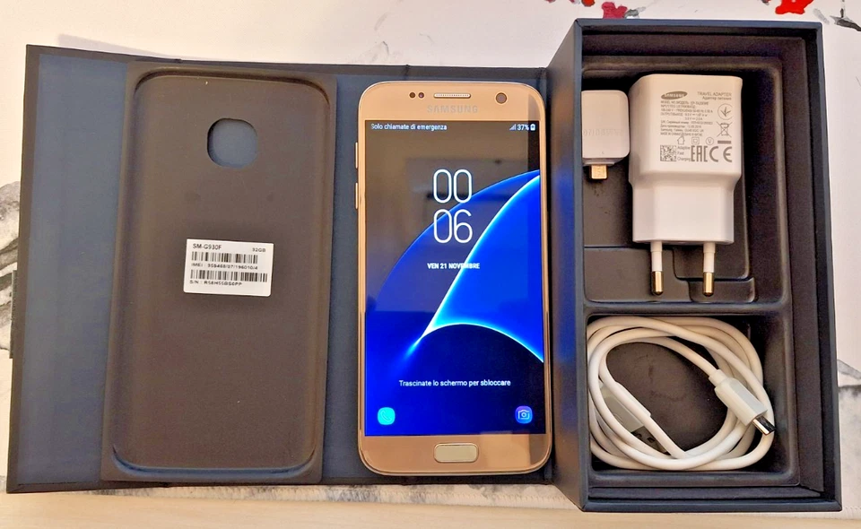 SMARTPHONE SAMSUNG GALAXY S7 SM G930F  32 GB 5.1" 4G LTE 12MP + Cover OMAGGIO - Immagine 1 di 4