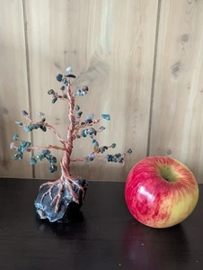 Árbol de alambre de obsidiana y ágata india: para protección del hogar (árbol pequeño) - Imagen 1 de 1