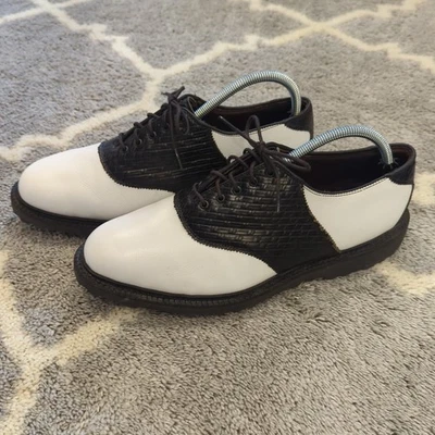 Allen Edmonds Honors Collection Redan Black & White Men's Golf Shoes Size 10 D - Image 1 of 4