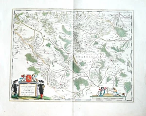 c1650 Charolais Charolles Borgogna Franca Contea Carta Rame Colorato - Foto 1 di 1