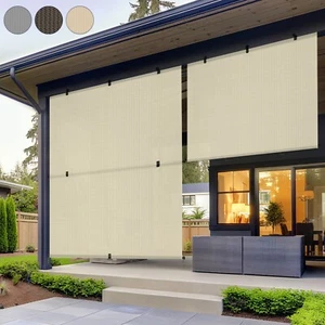 Outdoor Sunshade Roller Shades Roll up Shade Exterior Patio Foldable Roll Blinds - Picture 1 of 25