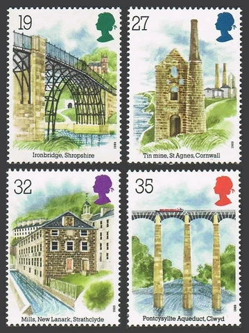 Great Britain 1280-1283, MNH. Mi 1206-1209. Industrial Archaeology, 1989. Bridge Cover