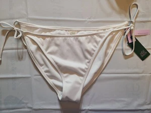 Women's Ribbed Side-Tie Scoop Front High Leg Cheeky Bikini Bottom Wild Fable XL - Picture 1 of 7