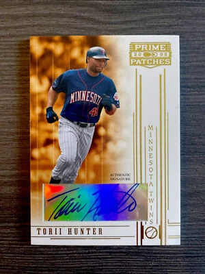 Torii Hunter 2005 Prime Patches Auto Card Gold Foil🔥 - Image 1 of 2
