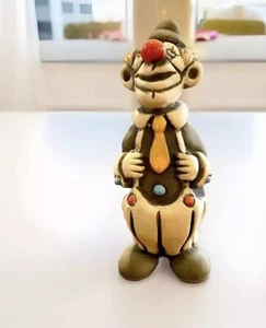 Vintage Heavy Clay Clown Figurine, Artesania Rinconada Red Nose Clown CH De Rosa - Picture 1 of 6