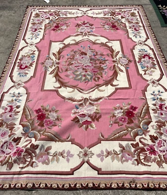 Alfombra de área/tapiz francés Abazone hecha a mano, 5,5' x 8' Foto 1 de 4