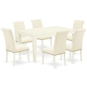 Dining Room Set Linen White, WEBR7-WHI-02 - Picture 1 of 4