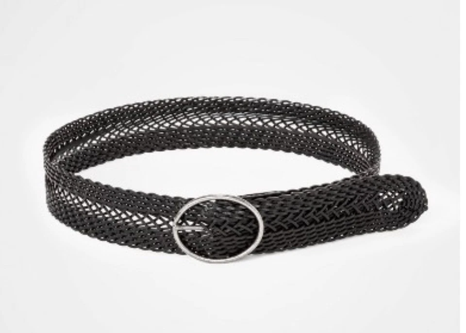 Universal Thread Wide Braided Belt Bonded Leather Size M